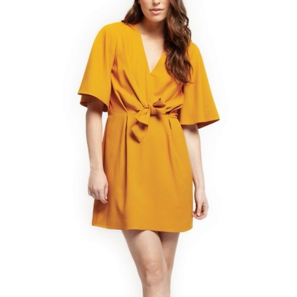 Black Tape Tie Waist Minidress - Picture 1 of 6